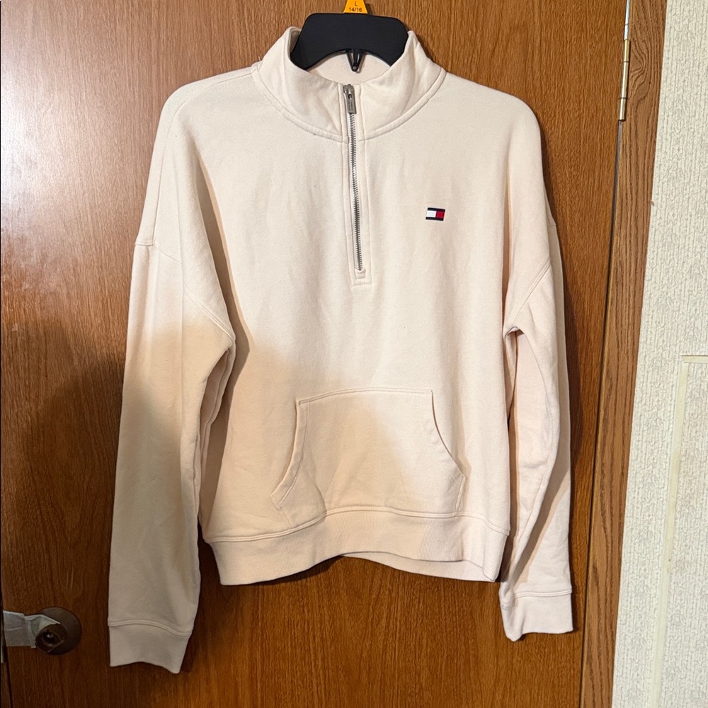 Tommy Hilfiger Cream Half-Zip Sweatshirt